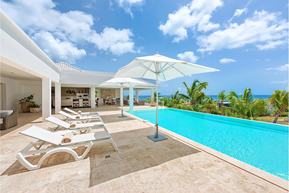 Villa Bamboo, an Ocean-View Two-Bedroom Villa in Terres Basses Main View