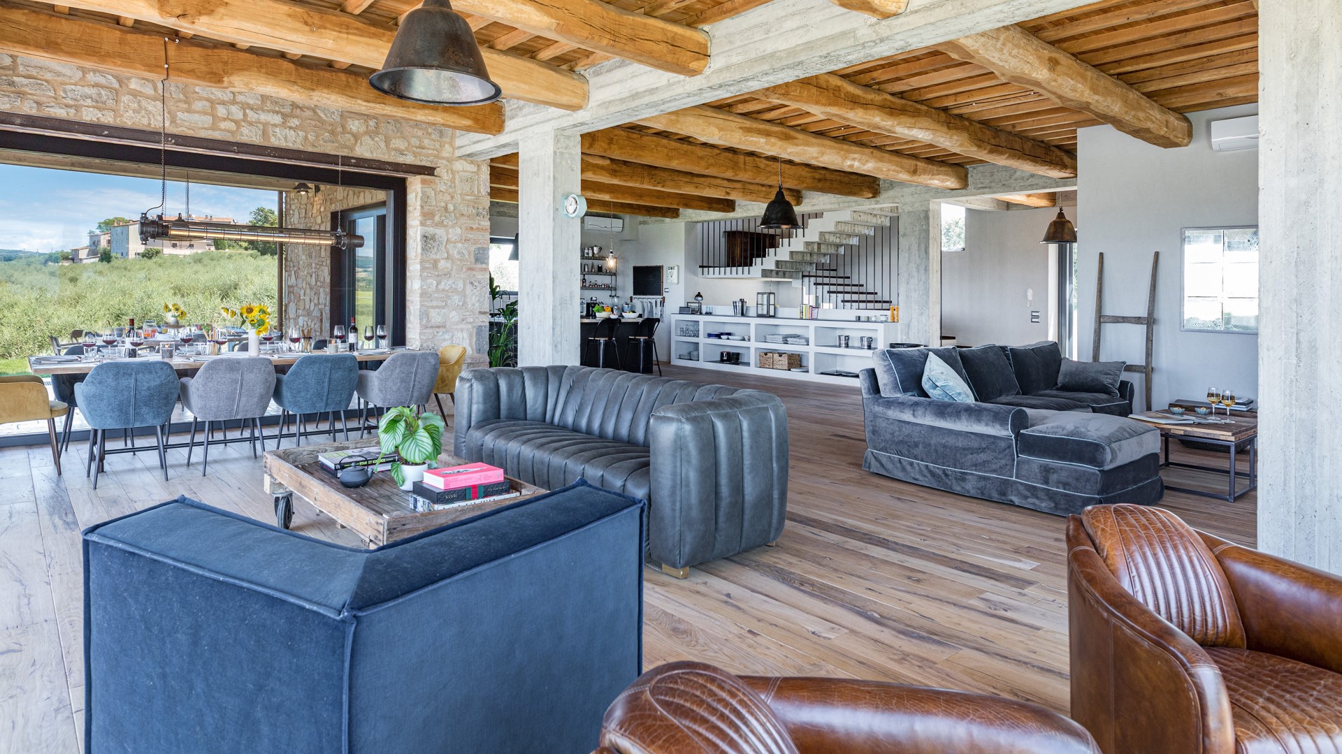 Casale The Place, Industrial-Chic Stone Villa with Pool Near Todi Gallery 3