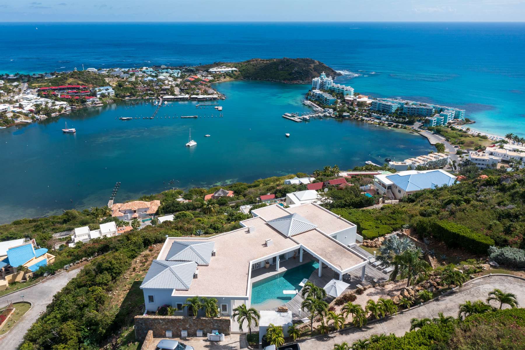 Five Minutes More, Ocean View Villa in Oyster Pond with Four King Suites Main View