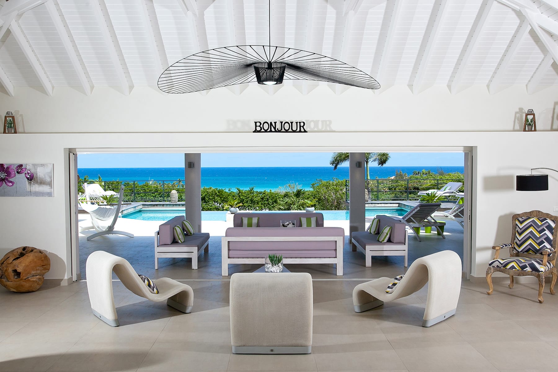 Villa Giselle, Terres Basses Villa with 180 Degree Caribbean Views and a Heated Pool Main View