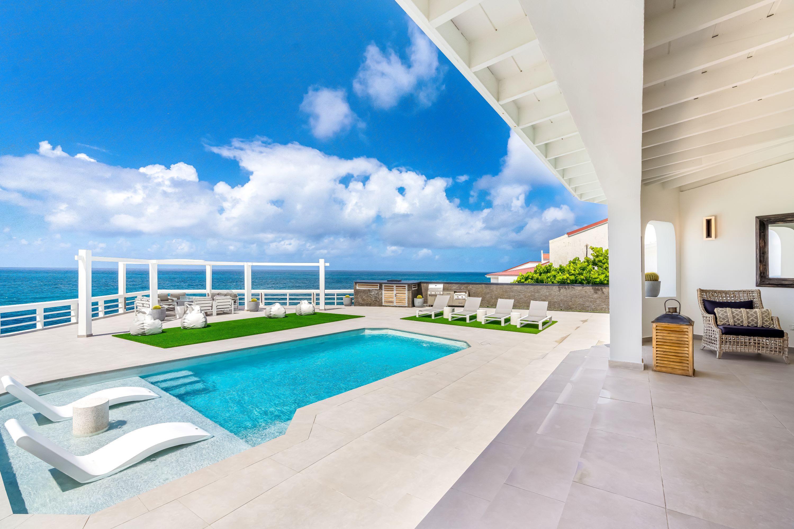 La Villa Salee, Beachfront Six Bedroom Villa on St Maarten’s Pelican Peninsula Main View