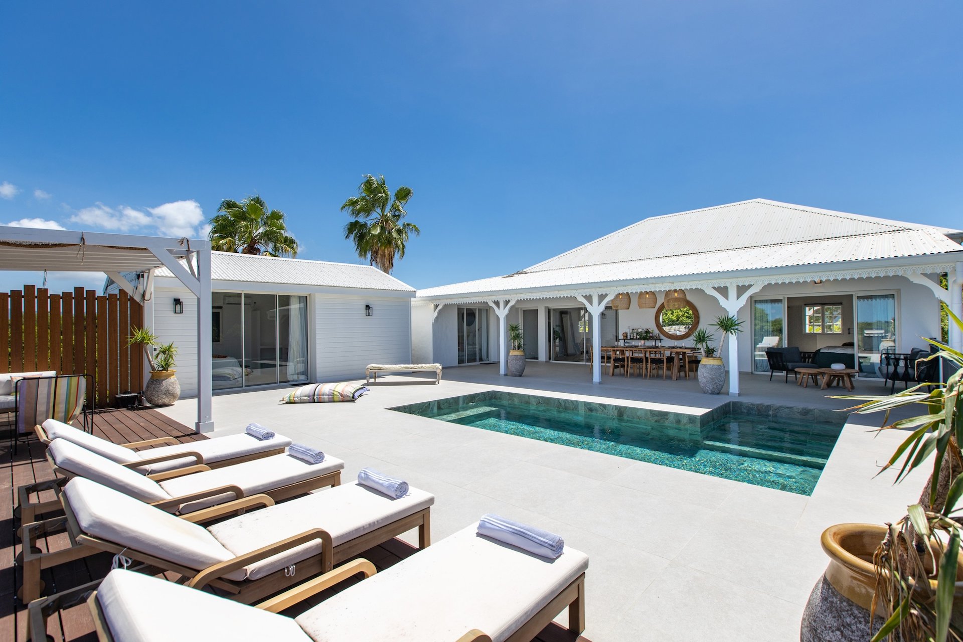 Villa Les Oliviers, a Four-Bedroom Terres Basses Retreat with Private Pool and Koi-Pond Calm Main View