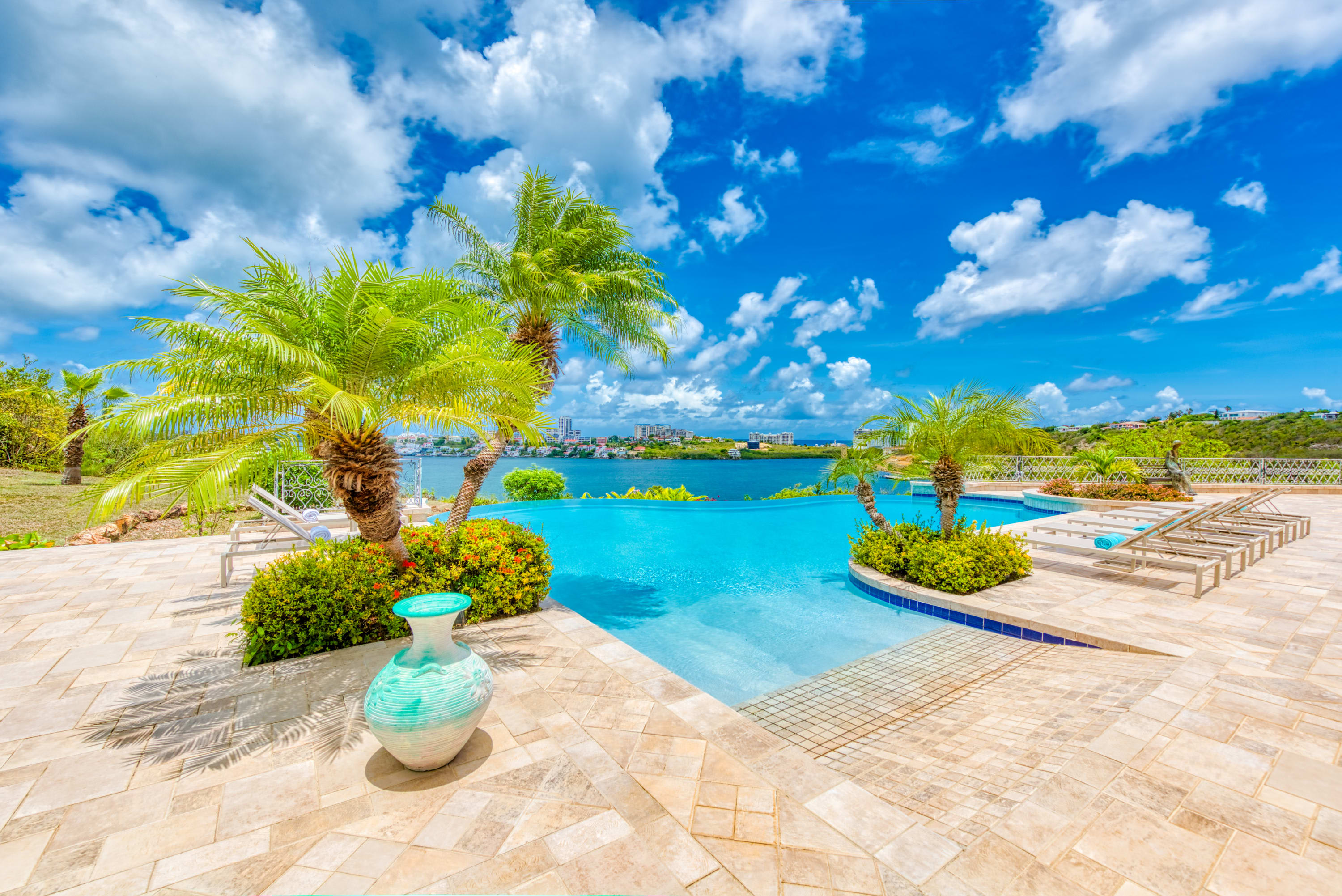 Villa Terre Azure, Terres Basses Villa with Lagoon Views and a 50-Foot Infinity Pool Main View