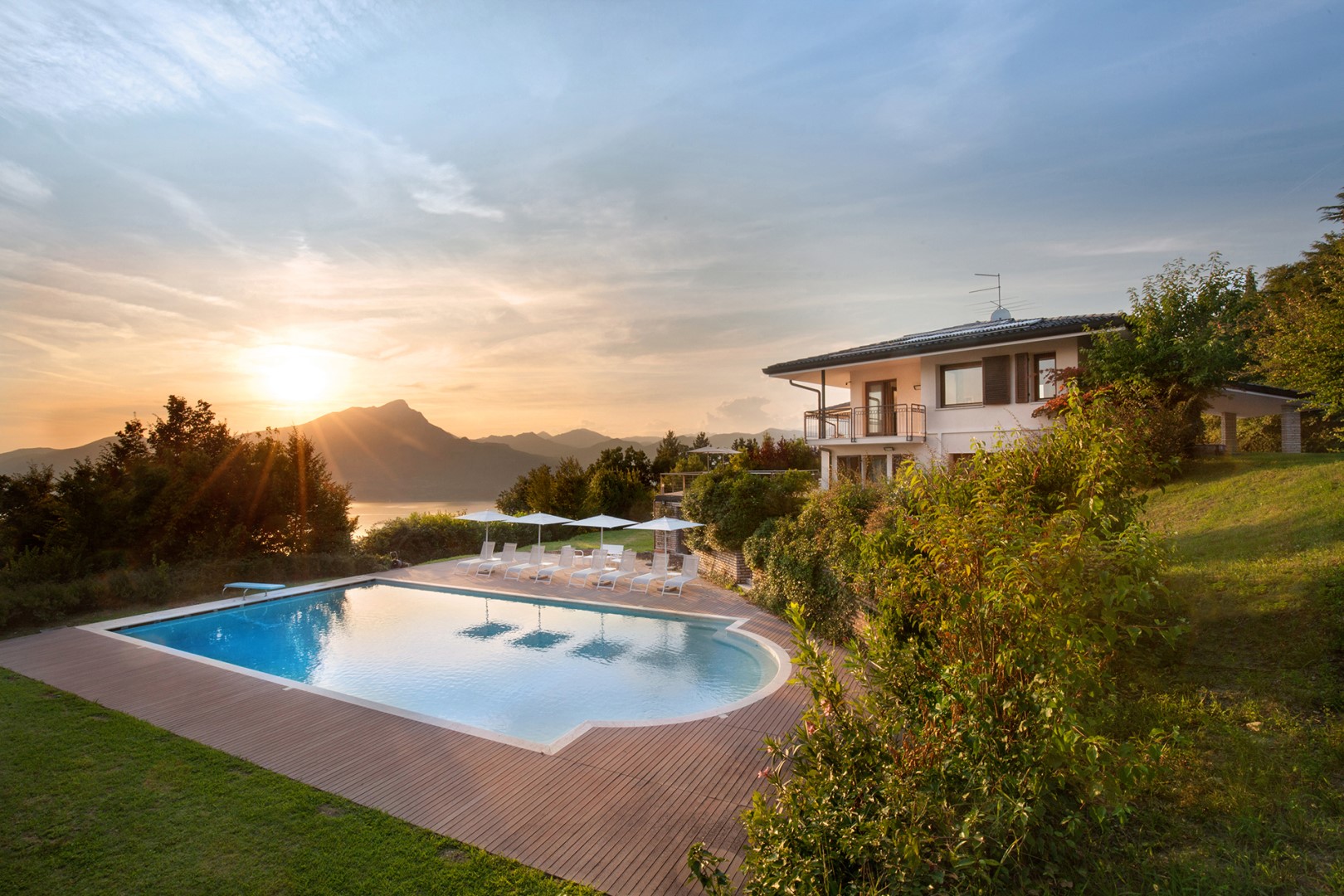 Villa Viù, Hilltop Lake Garda Villa with Private Pool, Spa and Four Double Bedrooms Main View
